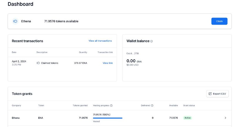 #airdrop 上次参与 Infinex 的可以领 ENA 空投了传送：