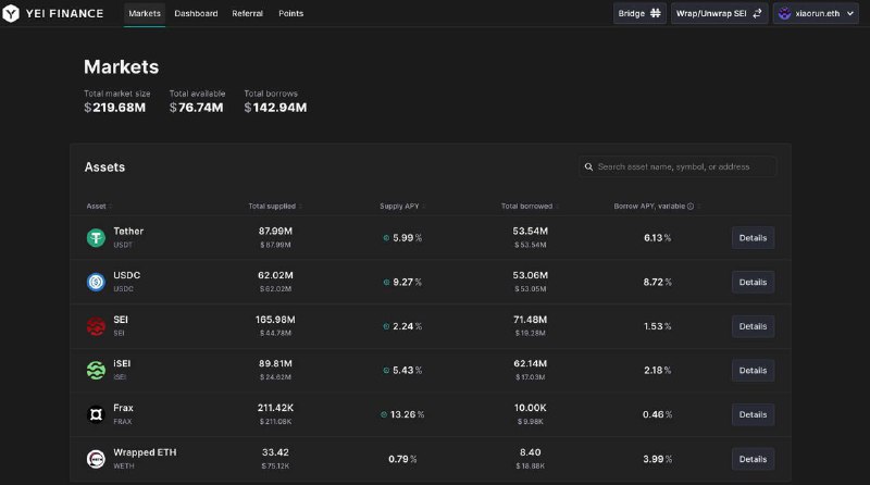 #crypto #defiSei 上的 @YeiFinance 联合加息活动，Sei EVM USD跨链方案：1. 小额使用Stargate直接跨USDT2. 使用Yei Finance CCTP将USDC跨至Sei EVM，再用 Oku[.]trade swap成USDT3. 将 USDT 和 KAVA 从中心化交易所转至 KAVA EVM 进行跨链传送：